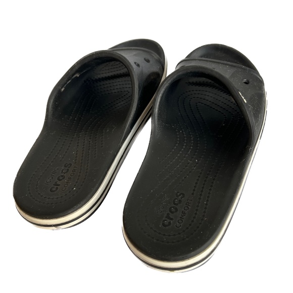Crocs Classic Slides Black Sandals Mens 5 Womans 7 Slip on Shoes Beach Water - Picture 4 of 8